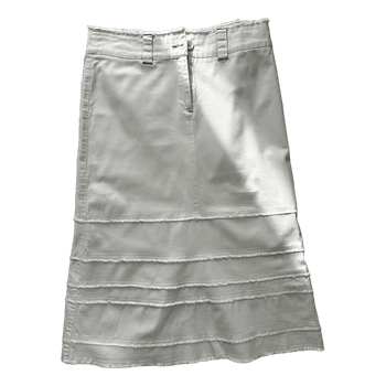 White denim midi skirt