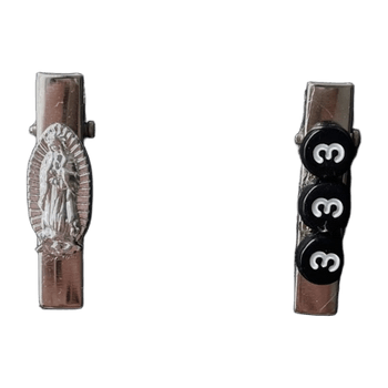 Silver angel number clips set