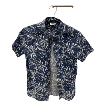 Blue floral print shirt