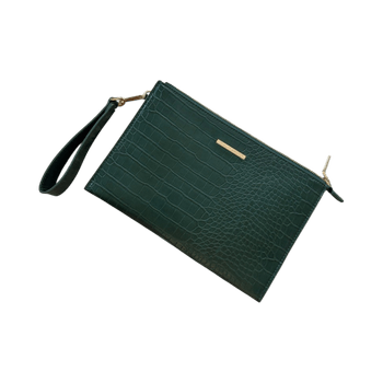 Green croc wristlet pouch Ideal od Sweden