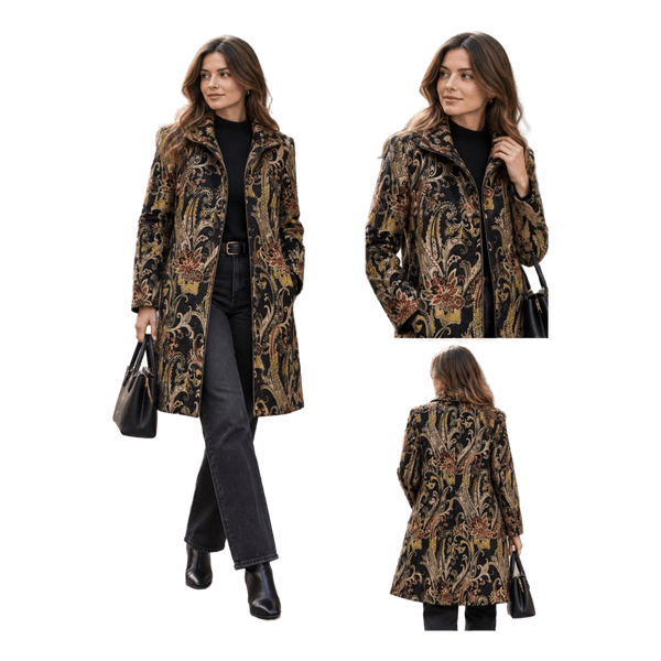 Cellbes paisley jacquard coat