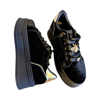 Black platform sneakers