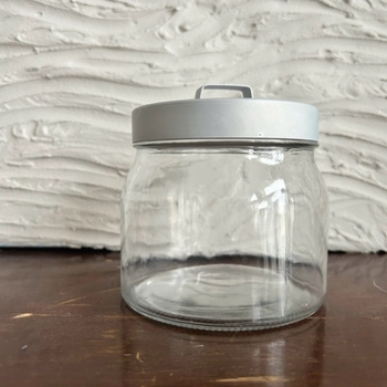 IKEA Clear Glass Storage Jar with aluminium Lid / Air tight!