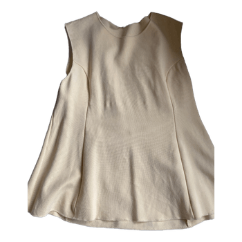 Beige sleeveless peplum top