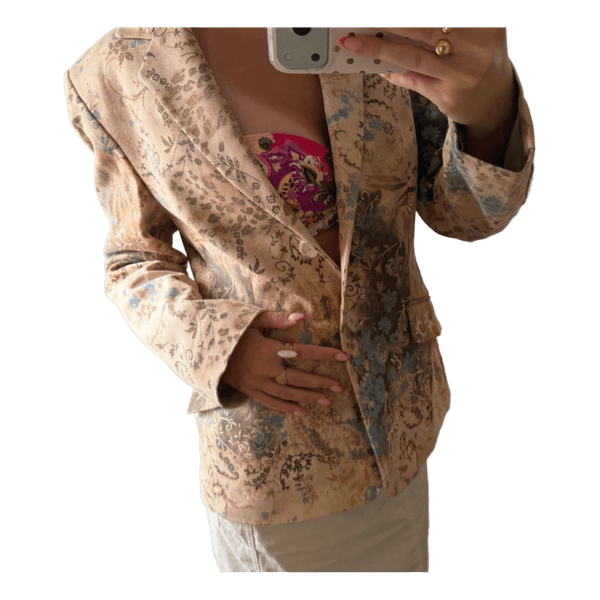 Beige floral blazer