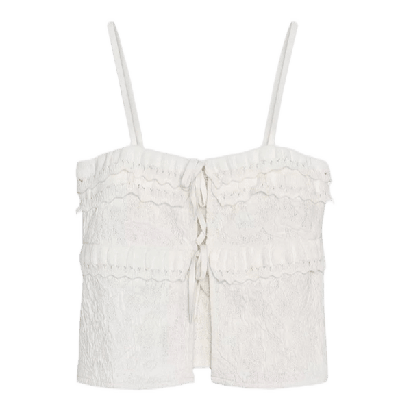 Hvid jacquard top