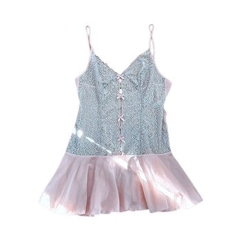Vintage lace slip mini dress