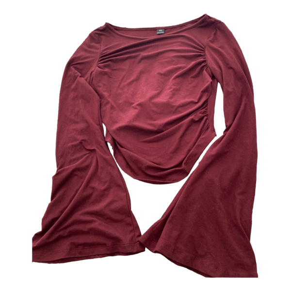 Red long-sleeved top