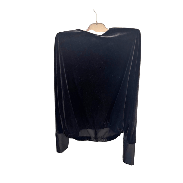 Black velvet trousers