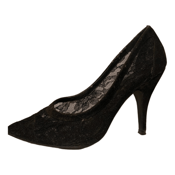 Black lace heels