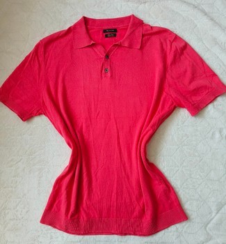 Pink cotton linen polo