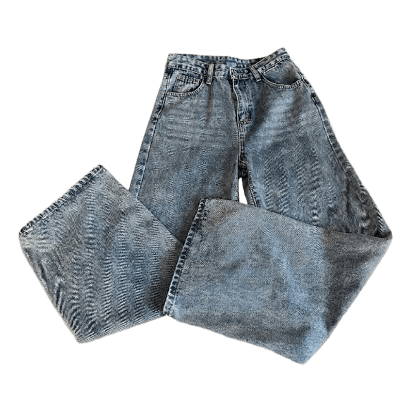 Light wash blue wide leg jeans