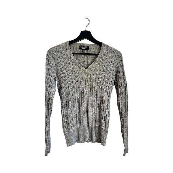 Gant - Grey ribbed v-neck sweater