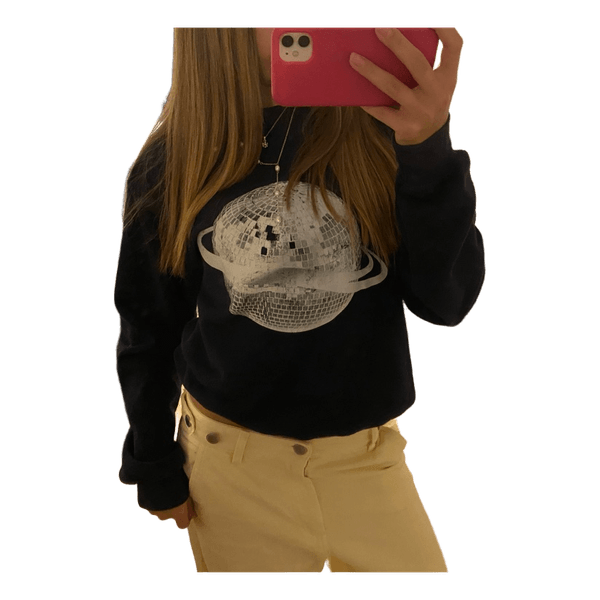 Mørkeblå sweatshirt med print