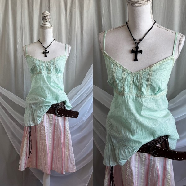 Mint green deadstock camisole top
