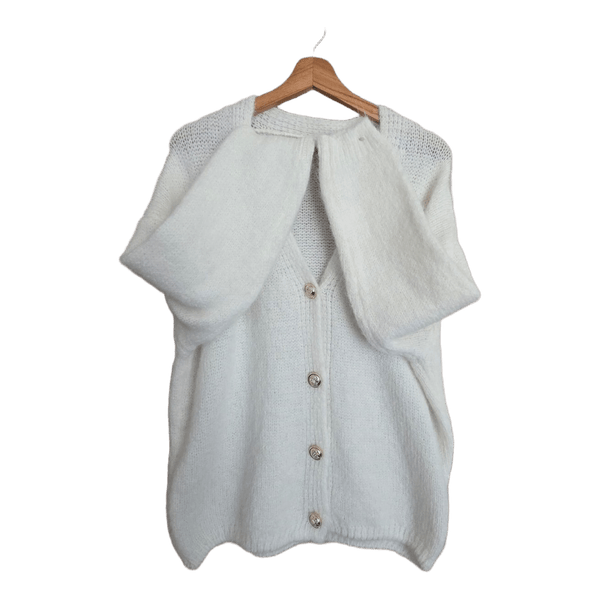 White knit cardigan