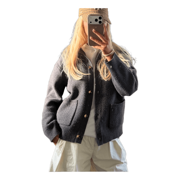 Udgået Mørkegrå strikket cardigan