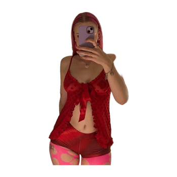 Punainen babydoll-toppi