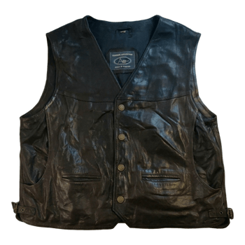 Andy Fashion Vintage Nahkaliivi - Ruskea - 2XL