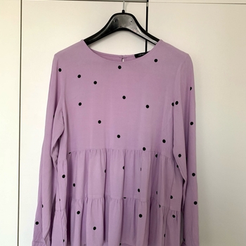 Nanso lilac Hulda polka dot blouse
