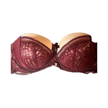 Burgundy lace bra