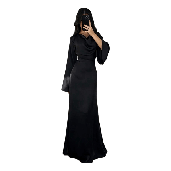 Black high neck dress/ Musta mekko  S/M