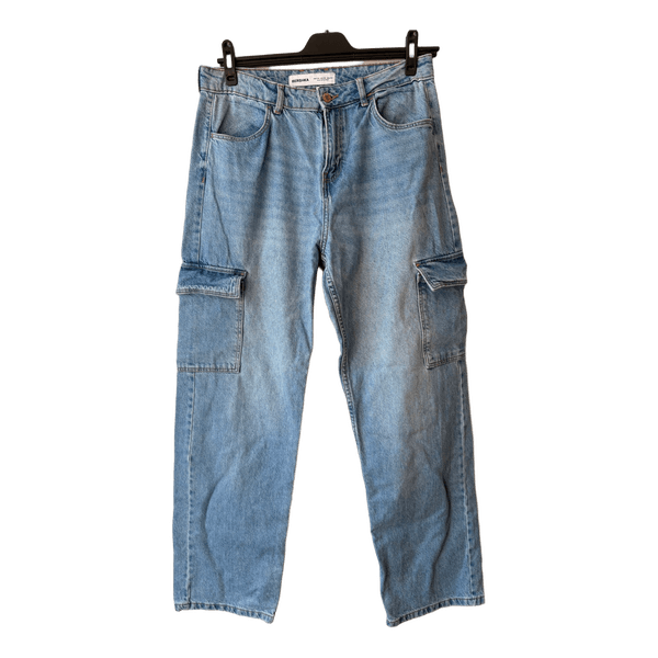 Bershka light blue cargo jeans