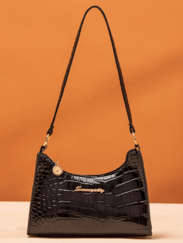 Black crocodile crossbody bag