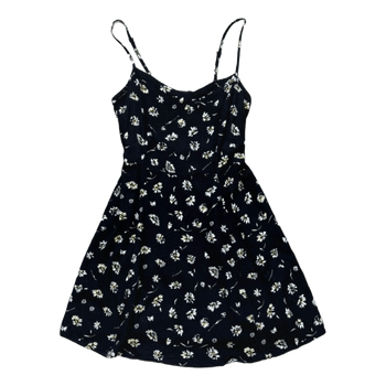 Black floral mini dress