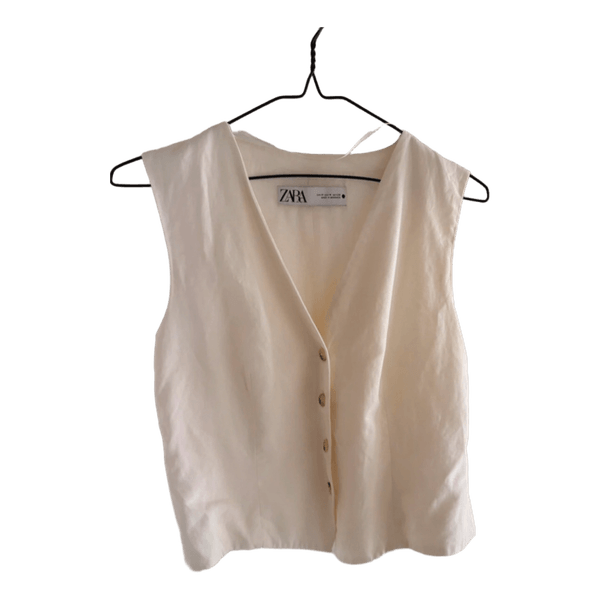 Hvid hør vest
