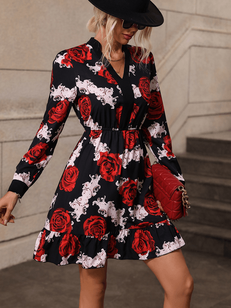 Floral ruffle dress