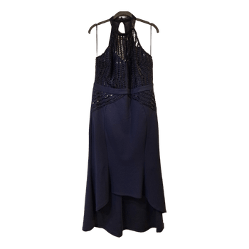 Navy lace sequin dress