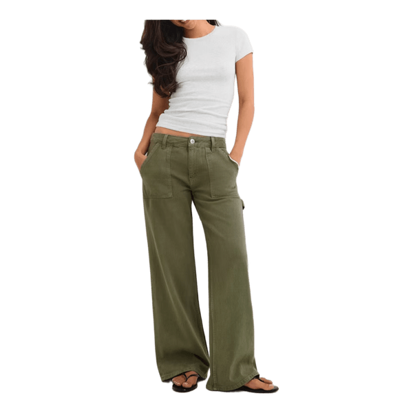 Gröna cargo straight jeans