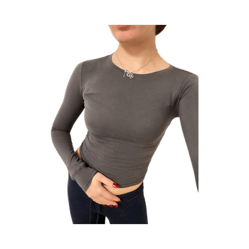 Grey long-sleeve top