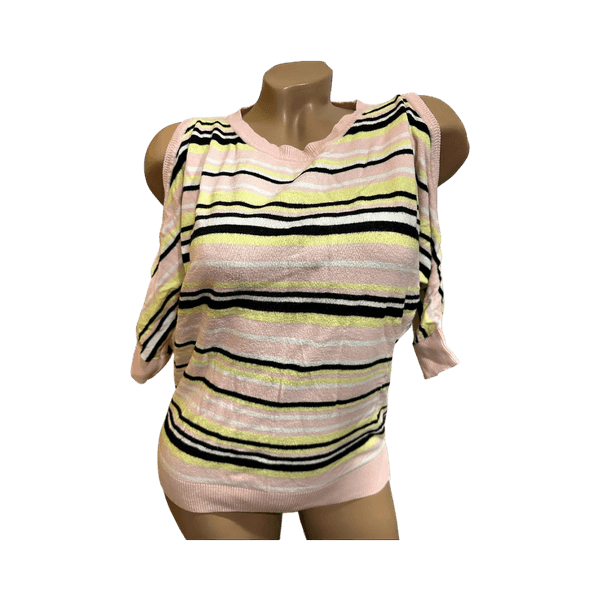 Striped pink and yellow sweater