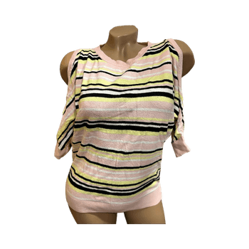 Striped pink and yellow sweater