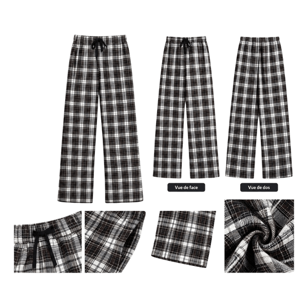 Pantalon à carreaux noir et marron – Pantalon de détente confortable