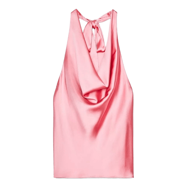 Pink satin top