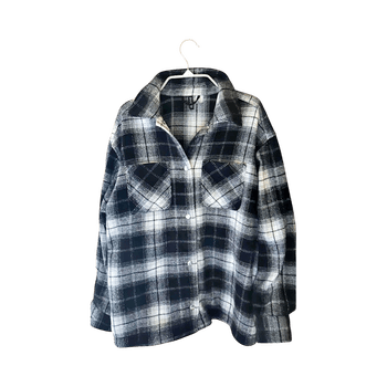 Black and white plaid flannel shirt H&M
