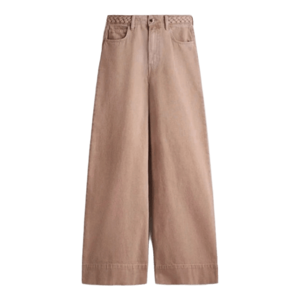 Beige wide leg jeans