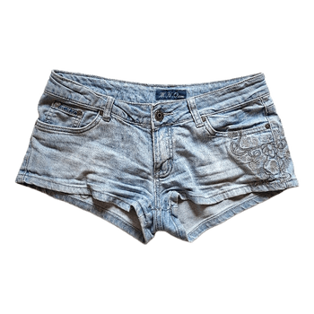 Light blue denim shorts