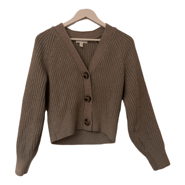 Ribbstickad kofta från H&M
