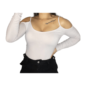 olkapäät paljastava body