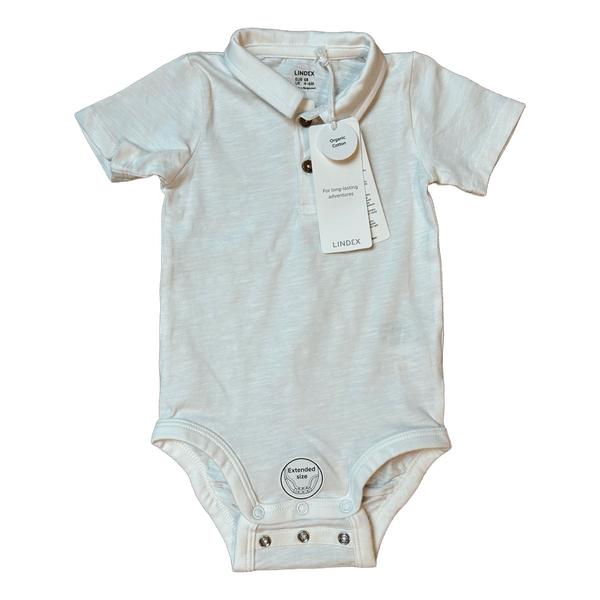 New white organic cotton bodysuit size 68