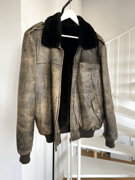 Oversize vintage leather jacket