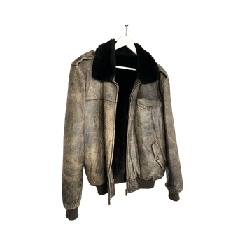 Oversize vintage leather jacket