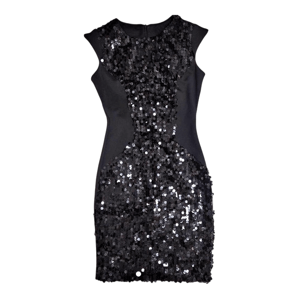 Black sequin mini dress