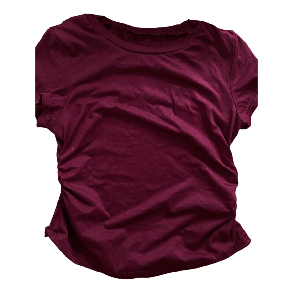 Burgundy ruched t-shirt