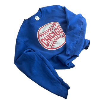 Blue Chicago baseball sweatshirt