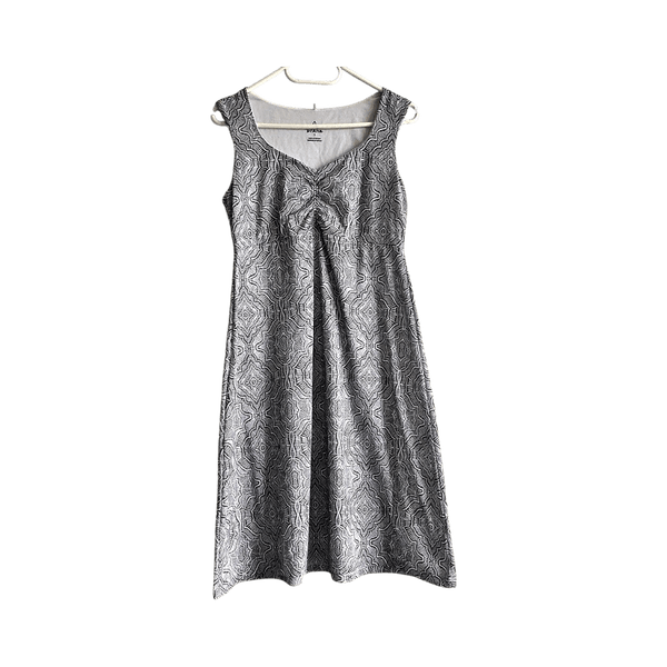 PrAna Viana Dress grey white boho summer dress size S outdoor
